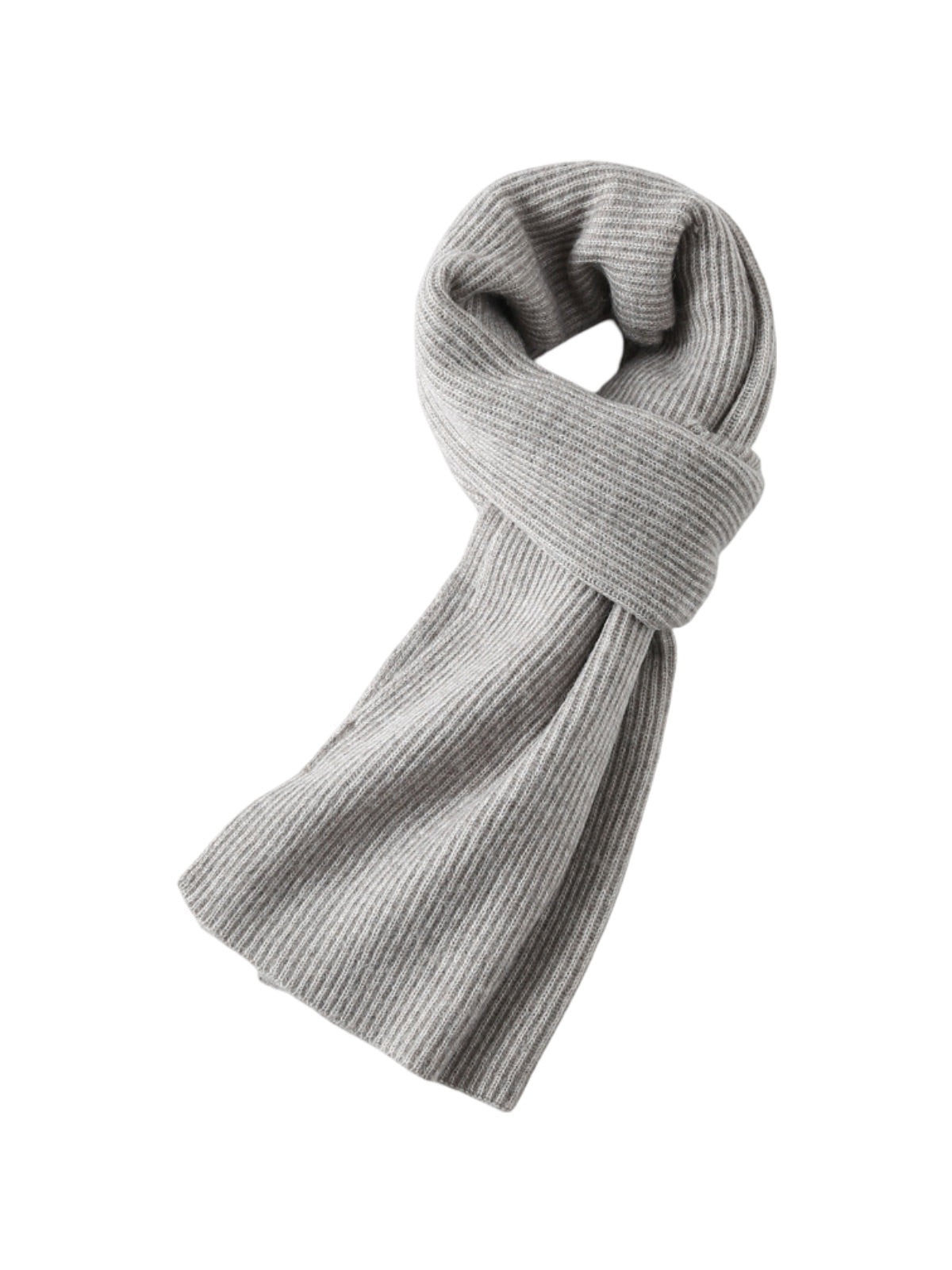 Écharpe en laine côtelée, chaude et épaisse, hiver doux et stylé, mixte, plusieurs couleurs, modèle Lasry - Écharpe - Gris