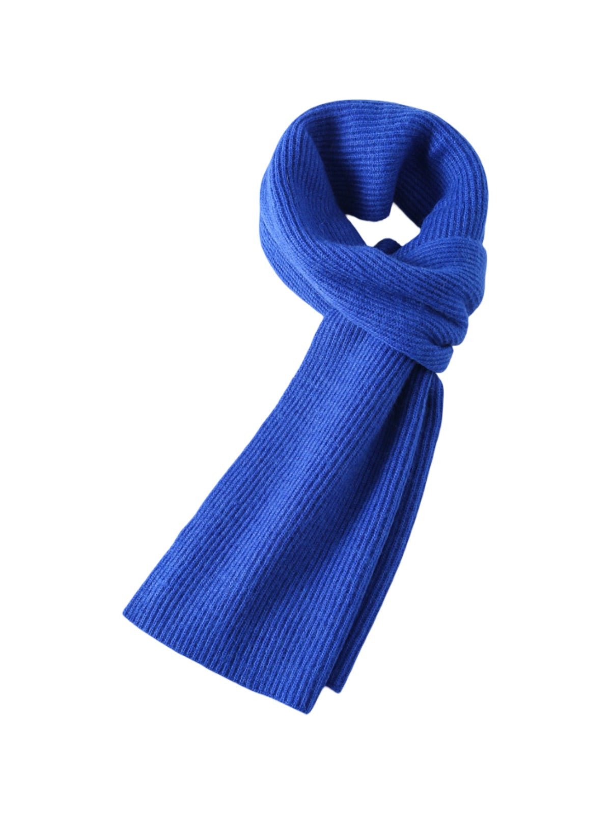 Écharpe en laine côtelée, chaude et épaisse, hiver doux et stylé, mixte, plusieurs couleurs, modèle Lasry - Écharpe - Bleu