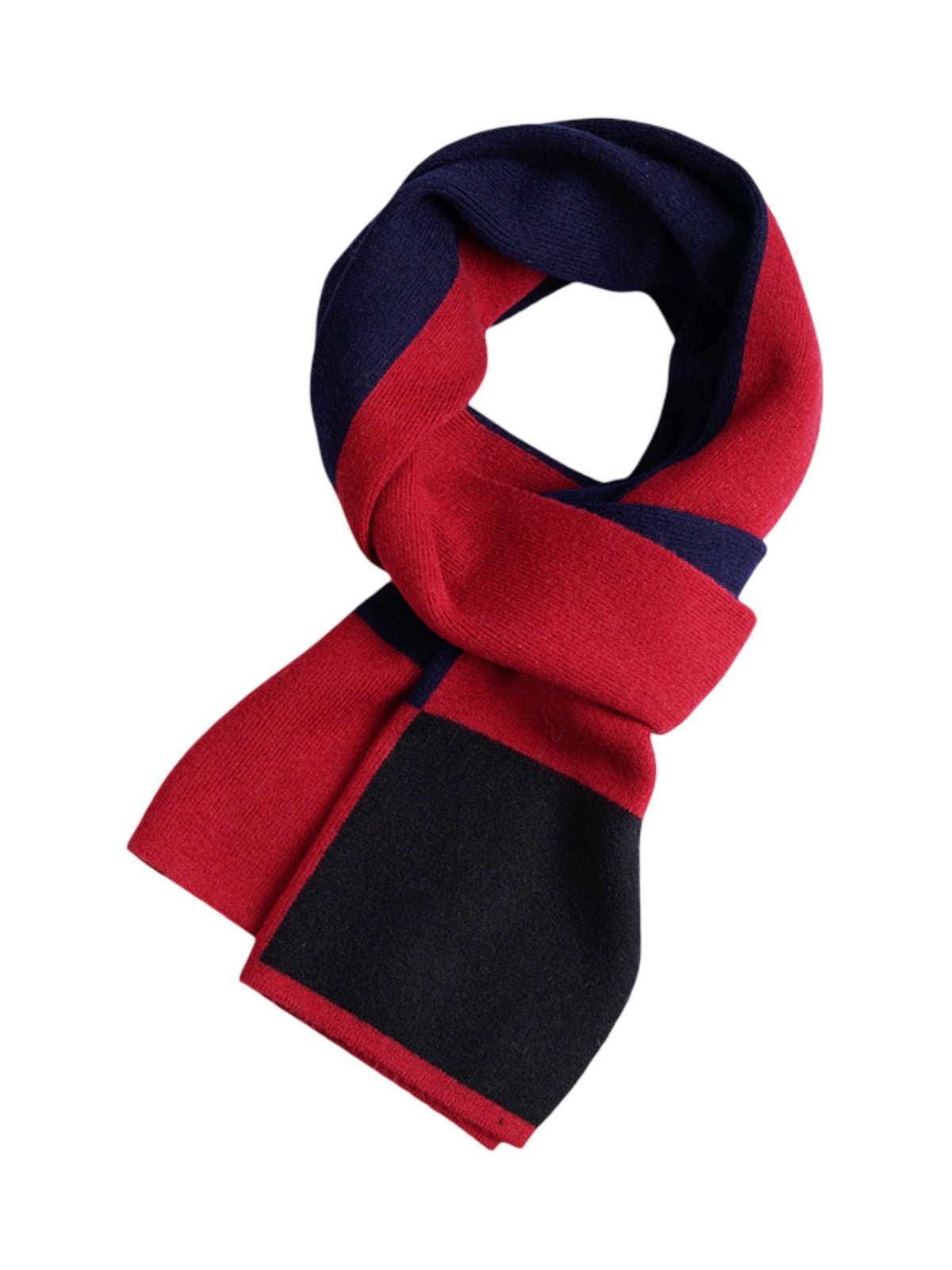 Écharpe en laine douce color block, écharpe tricolore chaude hiver, écharpe cosy automne et hiver, style urbain décontracté, modèle Émie - Écharpe - Style 5