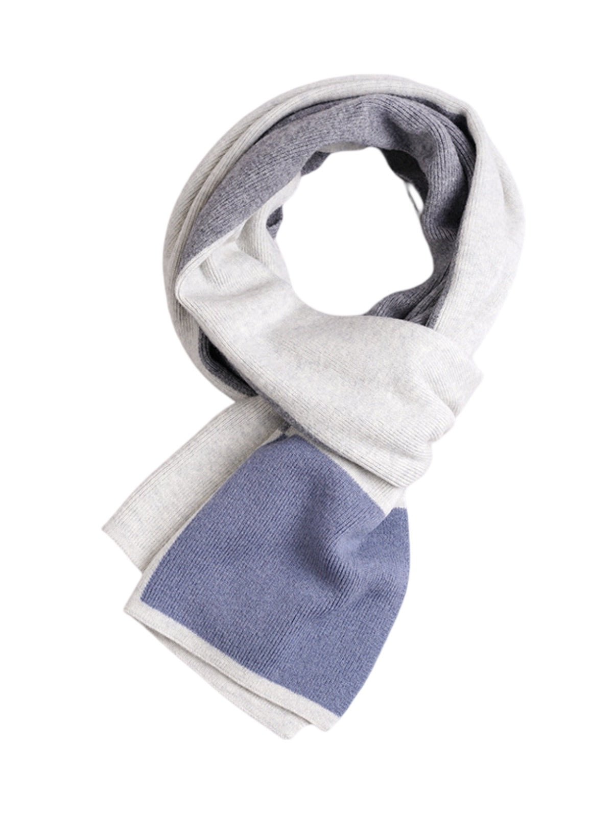 Écharpe en laine douce color block, écharpe tricolore chaude hiver, écharpe cosy automne et hiver, style urbain décontracté, modèle Émie - Écharpe - Style 4