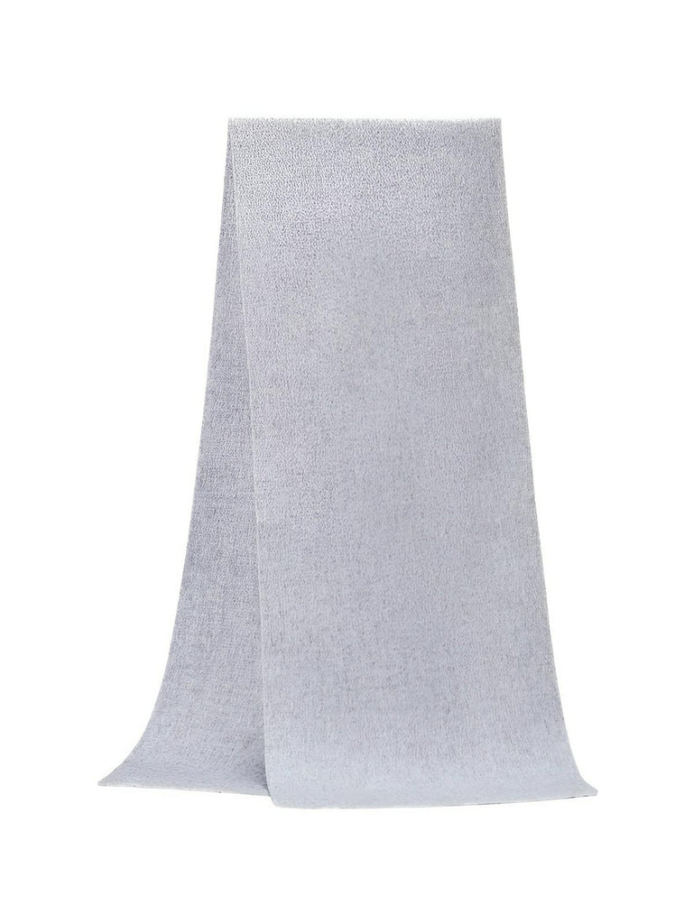Écharpe en laine douce unie, format long, chaleur hivernale, confort naturel, style épuré, modèle Bérénice - Écharpe - Gris clair