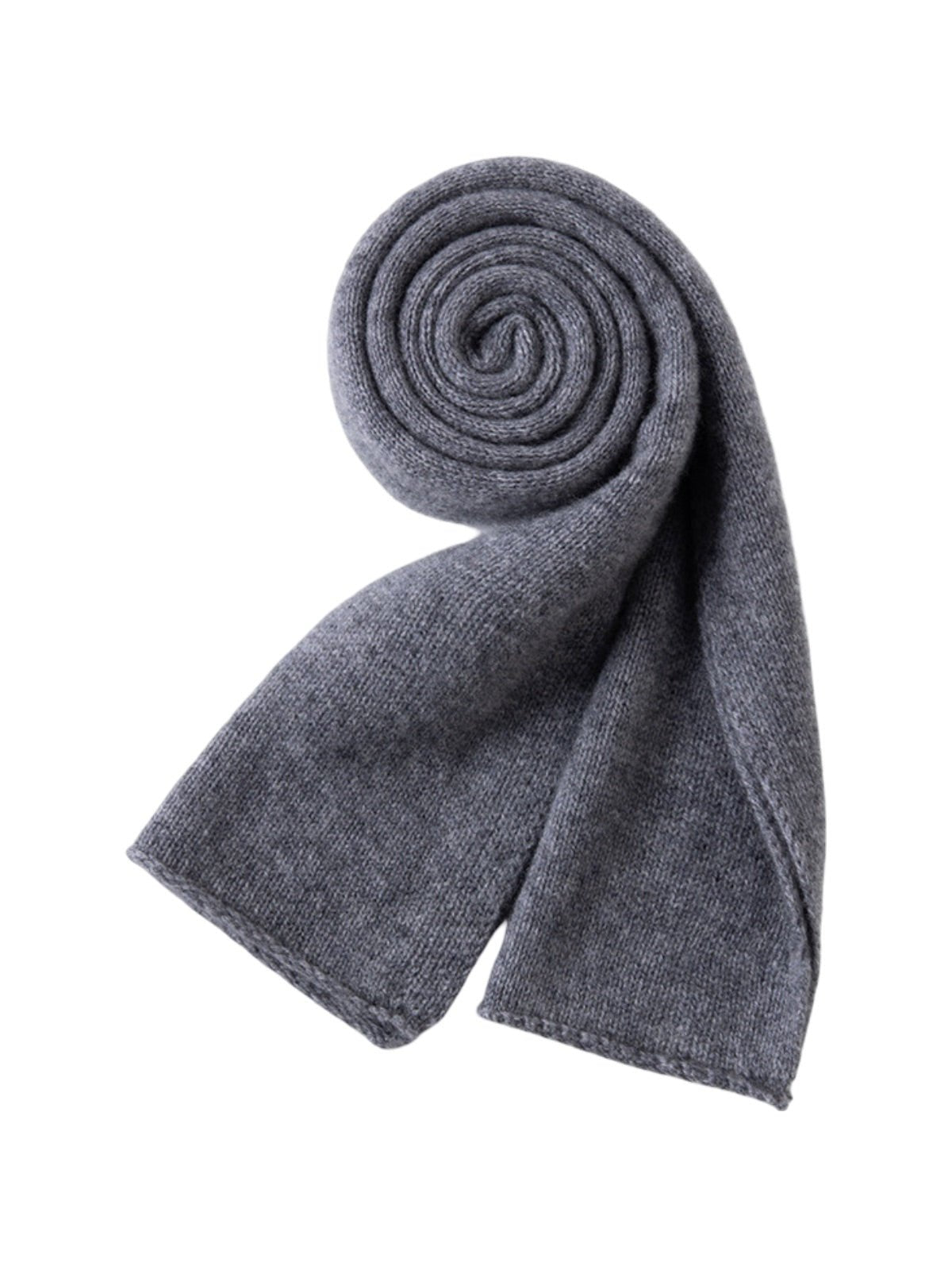 Écharpe femme hiver cachemire et laide douce chaude, longue écharpe tricotée, couleur unie, accessoire hiver, cadeau chic, modèle Gana - Écharpe - Gris