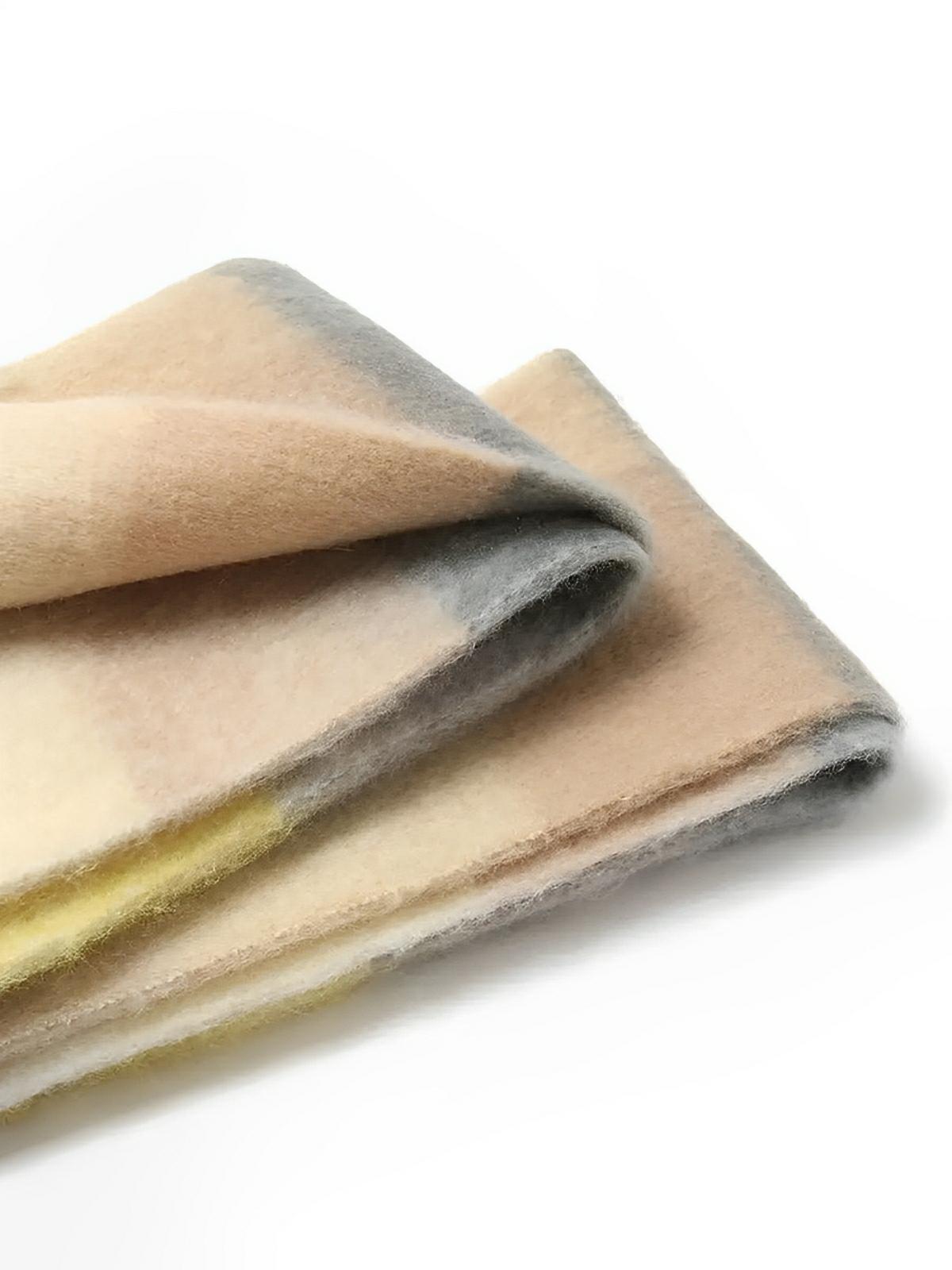 Écharpe femme mohair, plaid multicolore pastel, châle doux hiver, écharpe longue chaude, à franges, modèle Madia - Écharpe - Style 7