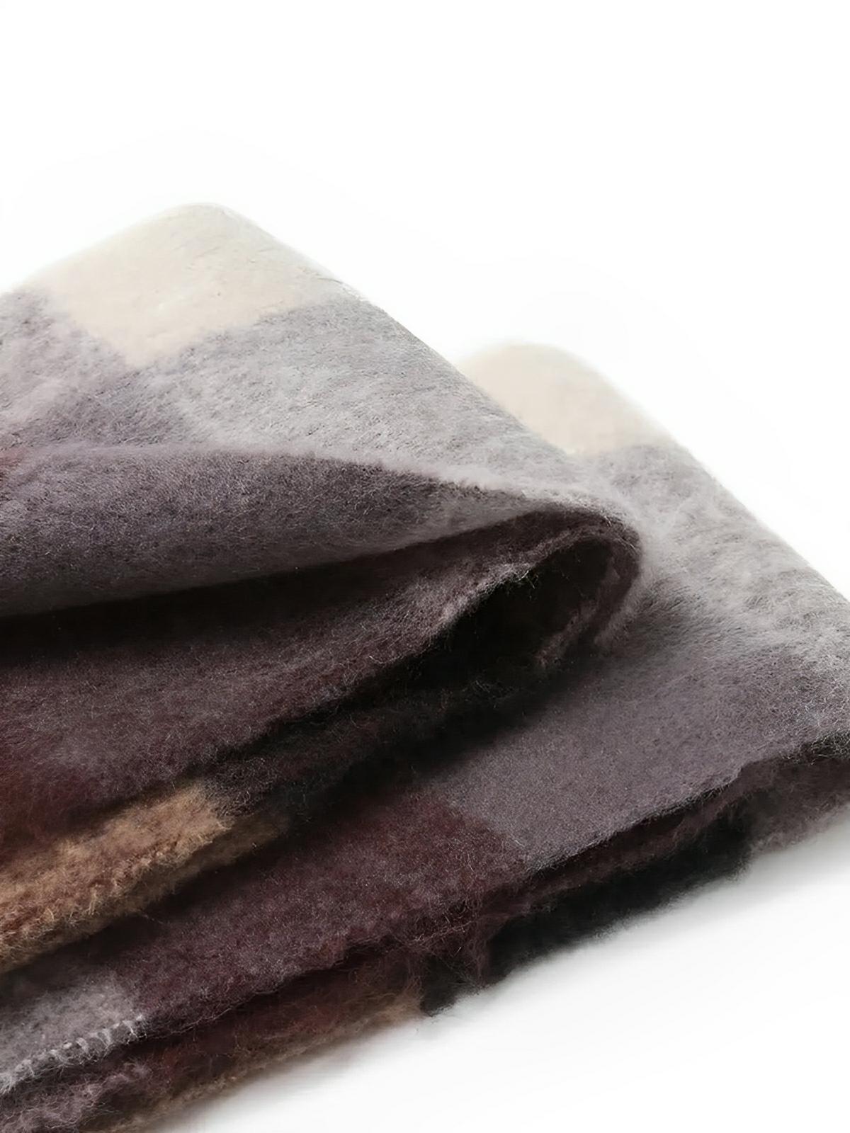 Écharpe femme mohair, plaid multicolore pastel, châle doux hiver, écharpe longue chaude, à franges, modèle Madia - Écharpe - Style 2