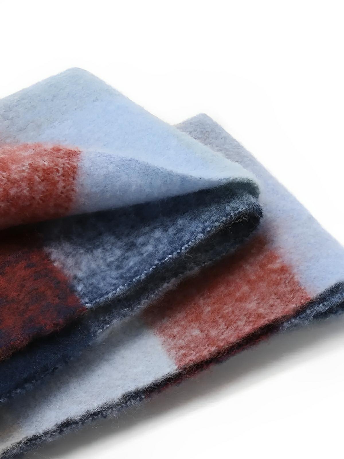 Écharpe femme mohair, plaid multicolore pastel, châle doux hiver, écharpe longue chaude, à franges, modèle Madia - Écharpe - Style 3