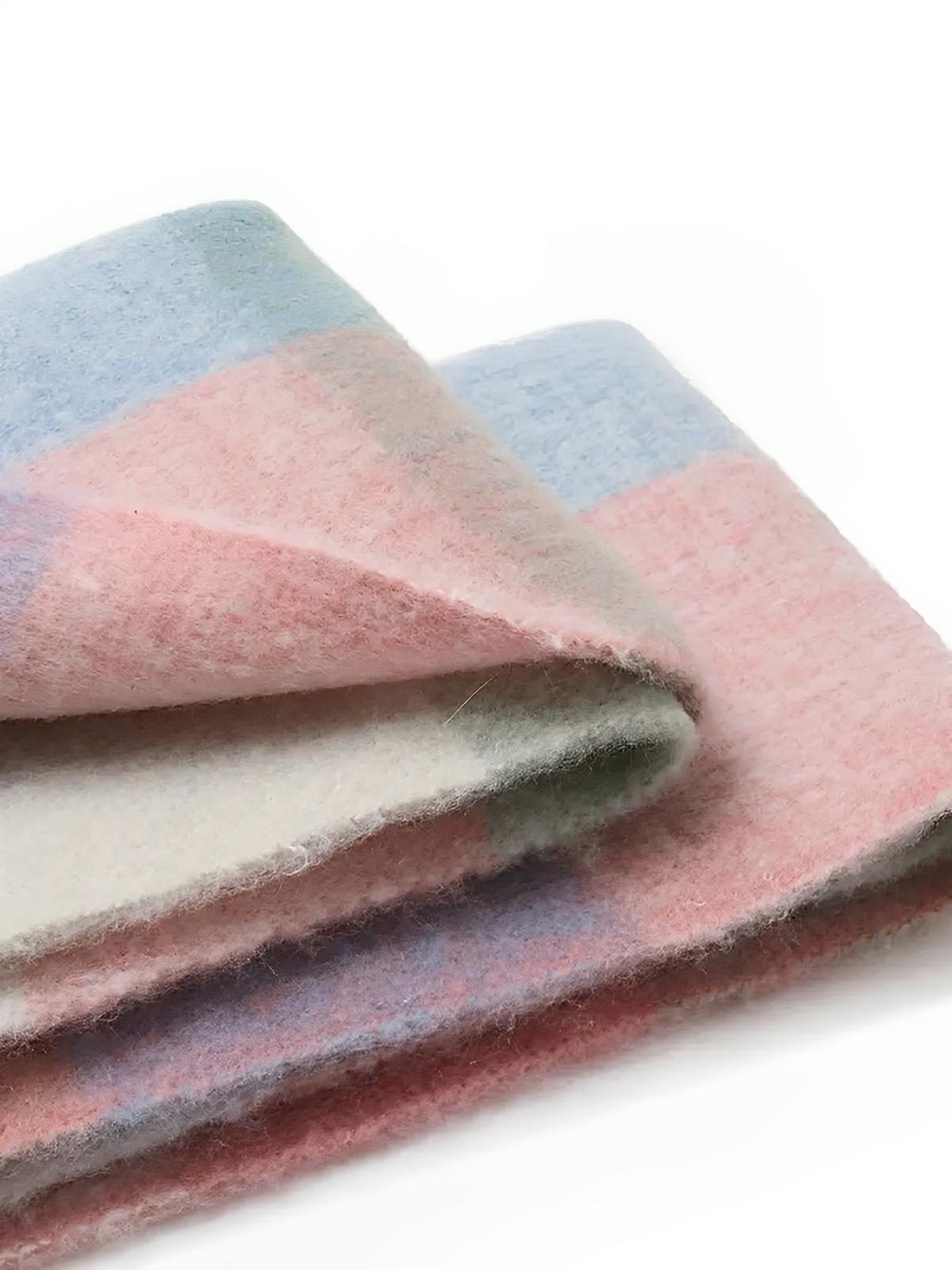 Écharpe femme mohair, plaid multicolore pastel, châle doux hiver, écharpe longue chaude, à franges, modèle Madia - Écharpe - Style 5