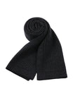 Écharpe homme cachemire hiver, laine douce chaude, motif discret gris, écharpe longue hiver, accessoire mode masculin, modèle Thomas - Écharpe - Noir