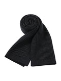 Écharpe homme cachemire hiver, laine douce chaude, motif discret gris, écharpe longue hiver, accessoire mode masculin, modèle Thomas - Écharpe - Noir