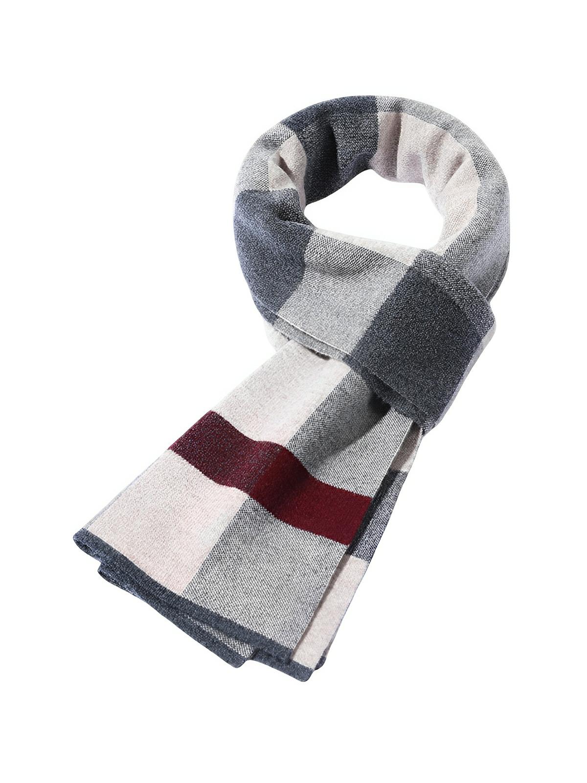 Écharpe homme pure laine, carreaux chic hiver, écharpe chaude longue, style urbain moderne, écharpe douce chaude, modèle Aymeric - Écharpe - Style 2