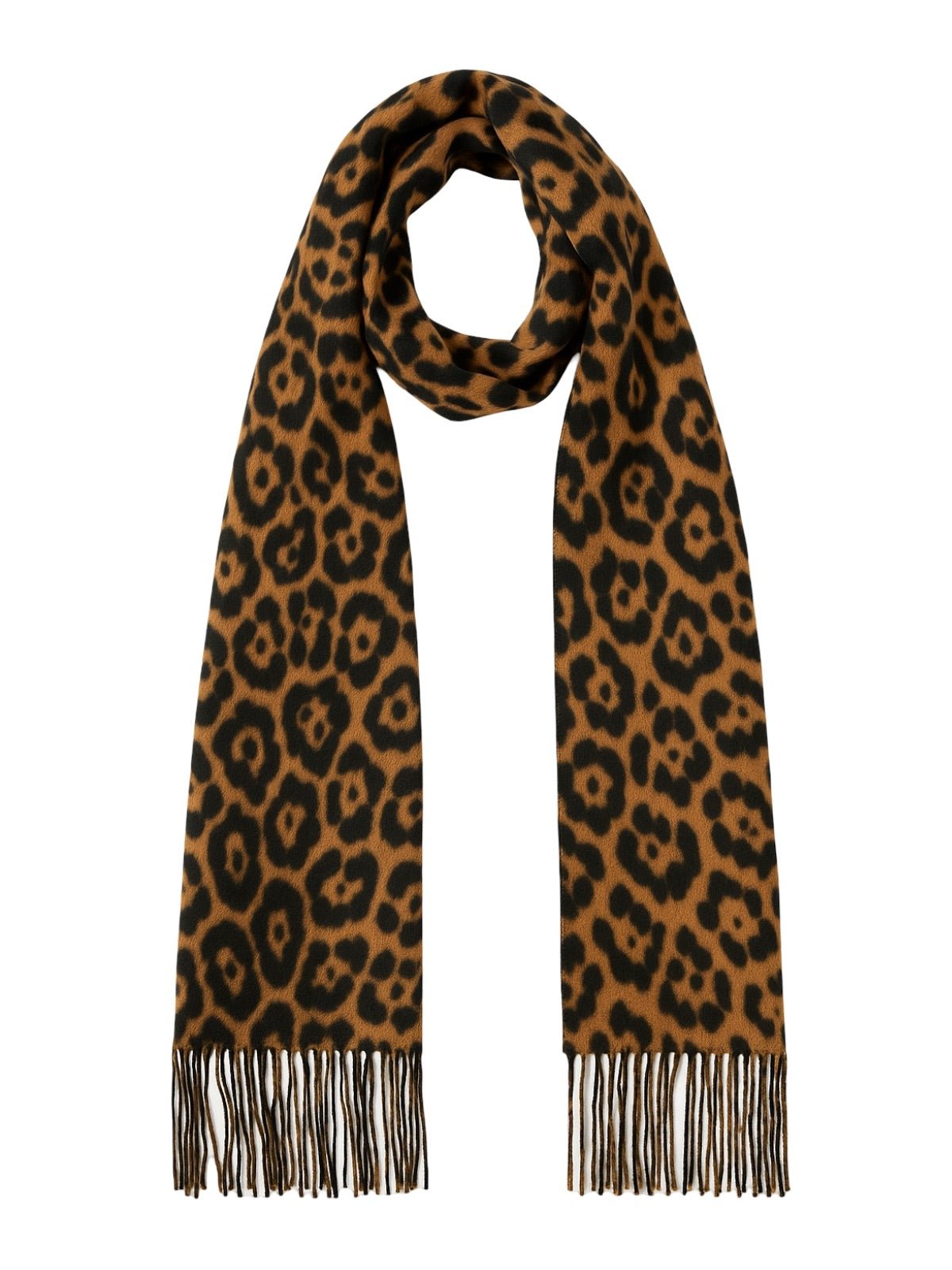 Écharpe léopard femme, douce et chaude, laine et éco - cachemire, grand format 180x70 cm, accessoire hiver chic, style audacieux et confortable, modèle Zorus - Écharpe - Camel