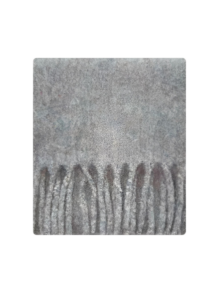 Long soft winter scarf, warm blended wool, mottled colors, with fringes, chic cocooning accessory, Sodène model