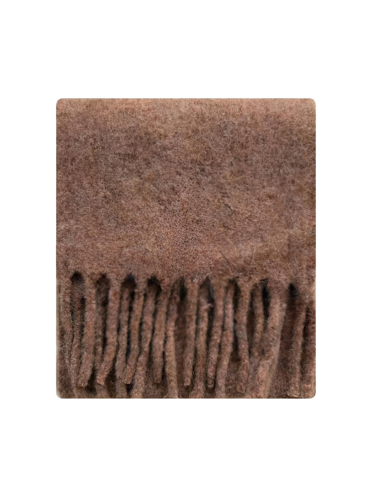 Long soft winter scarf, warm blended wool, mottled colors, with fringes, chic cocooning accessory, Sodène model