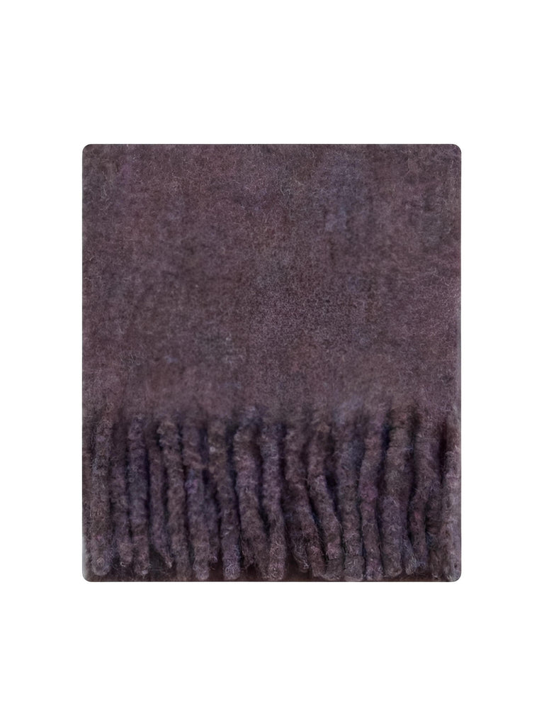 Long soft winter scarf, warm blended wool, mottled colors, with fringes, chic cocooning accessory, Sodène model