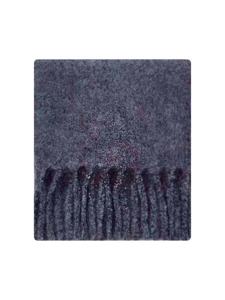 Long soft winter scarf, warm blended wool, mottled colors, with fringes, chic cocooning accessory, Sodène model