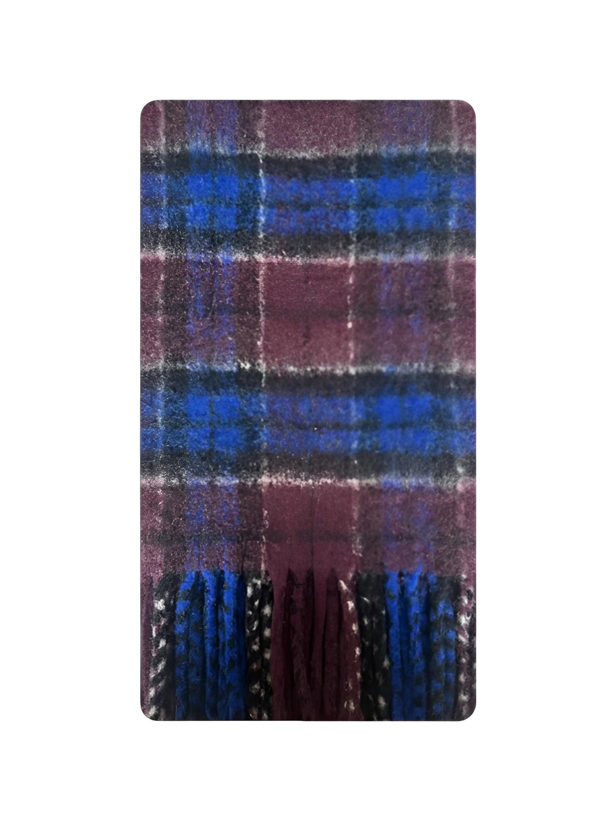 Sciarpa lunga in misto lana, motivo a quadri scozzesi, al tatto morbida e soffice, accessorio caldo per l'inverno donna, frange intrecciate, stile casual chic, modello Yona