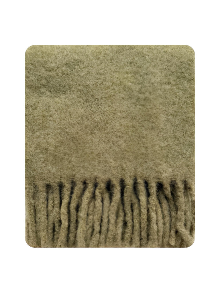 Sciarpa lunga da donna invernale, lana di alpaca morbida, sciarpa calda con frange, accessorio cocooning per l'inverno, sciarpa soffice tinta unita, modello Laorie