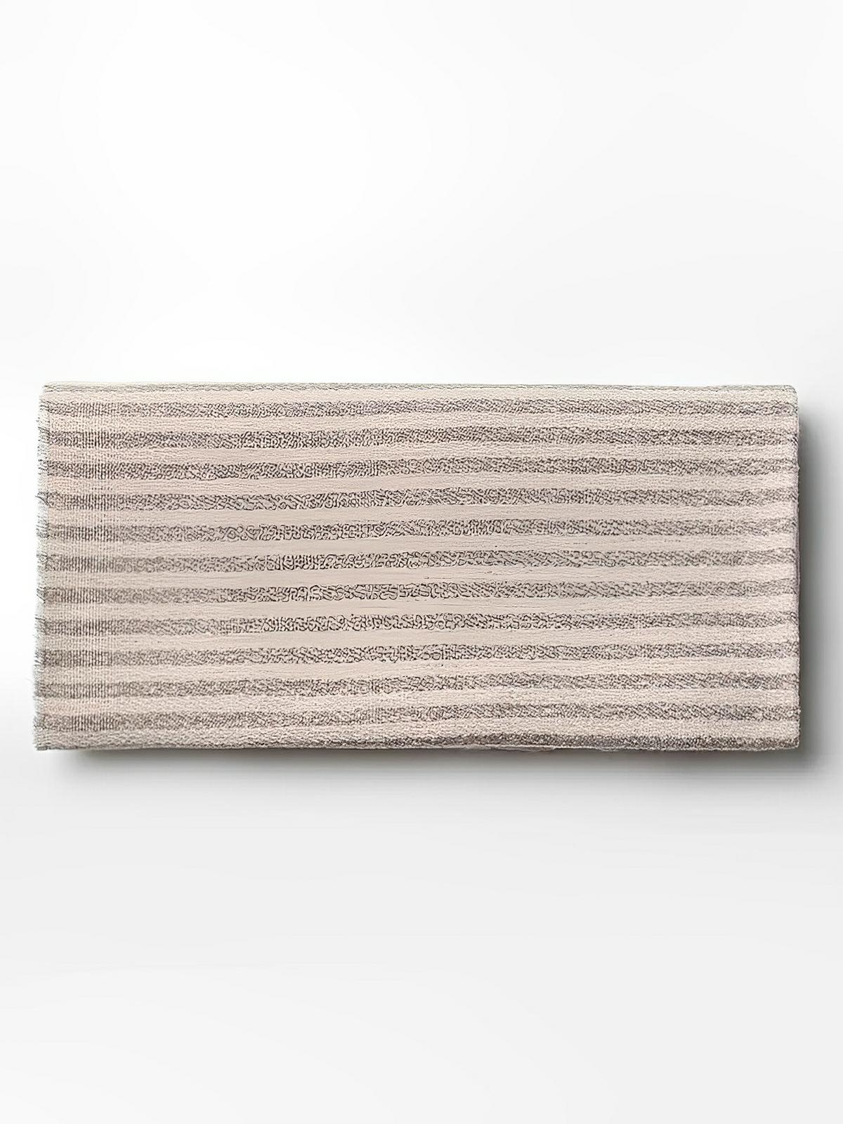Écharpe pour femme, d'hiver, rayée, douce, à motifs rayures et carreaux gris, modèle Anaïs - Écharpe - Beige