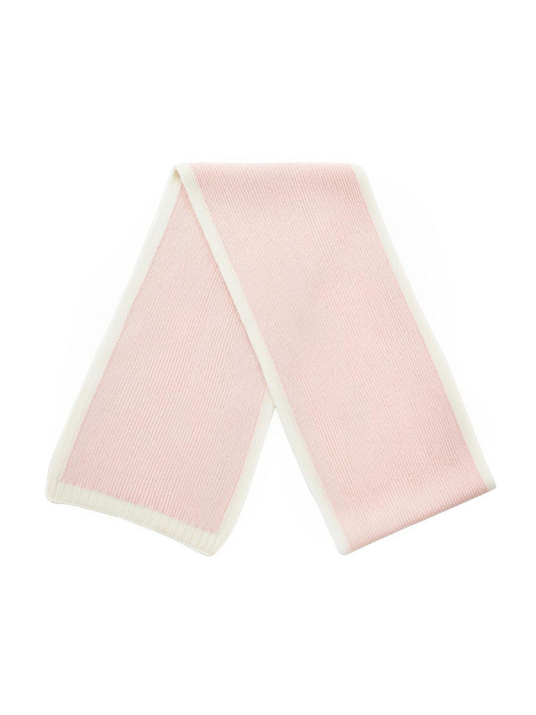Écharpe pour femme, hiver 100% laine, douce et chaude, tricotée fine, unie bord contrasté, modèle Lancasta - Écharpe - Rose