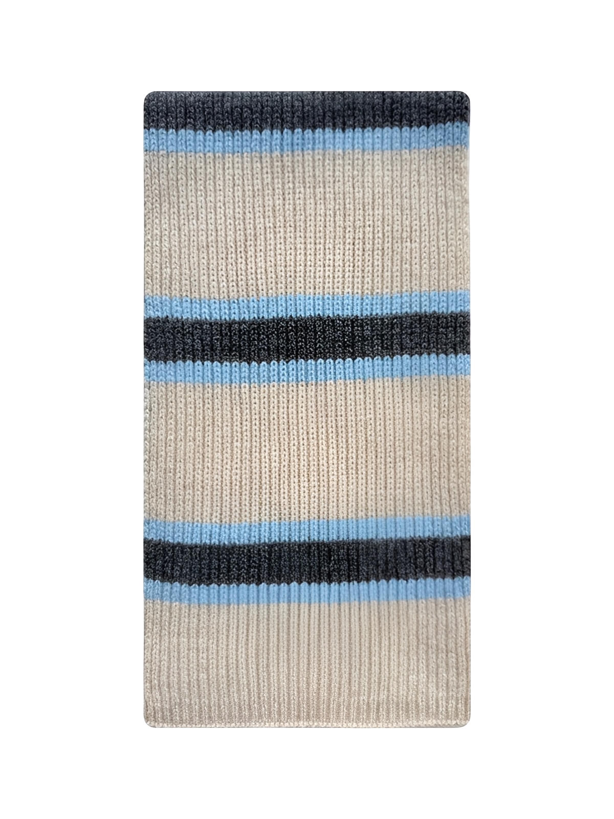 Striped Winter Scarf for Women, Soft Warm Wool, Wide Stripe Pattern, Thick Knit, Vintage Graphic Style, Model Zodia