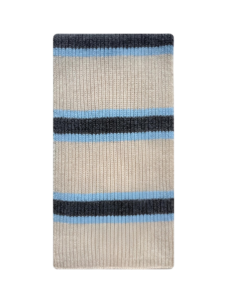 Striped Winter Scarf for Women, Soft Warm Wool, Wide Stripe Pattern, Thick Knit, Vintage Graphic Style, Model Zodia