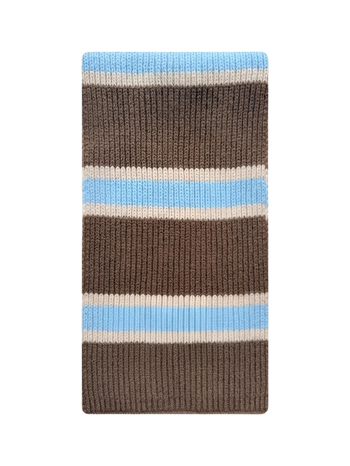 Striped Winter Scarf for Women, Soft Warm Wool, Wide Stripe Pattern, Thick Knit, Vintage Graphic Style, Model Zodia