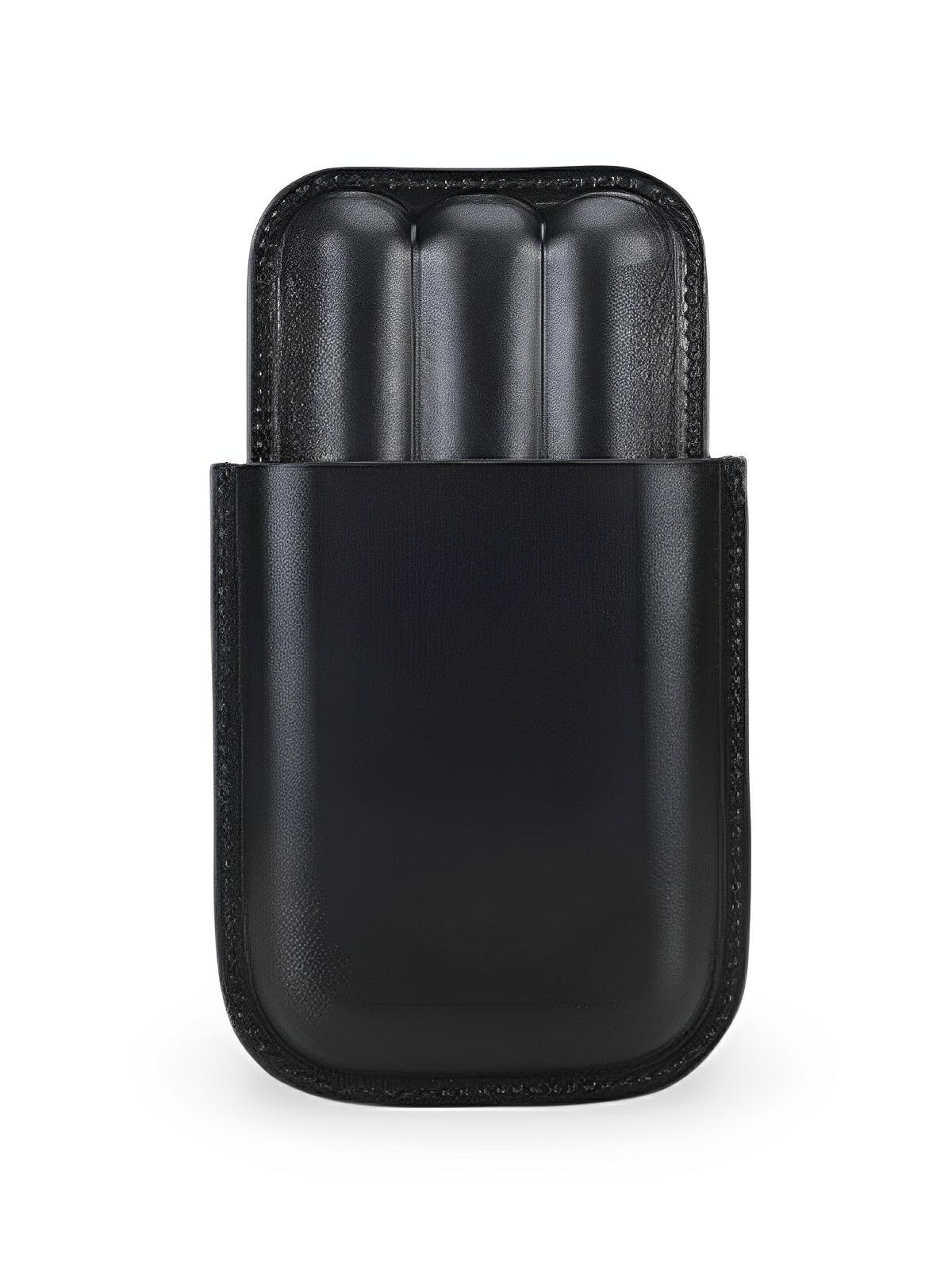 Étui à cigares, en cuir, idéal à transporter, format compact modèle Méliton - Coffret - Noir