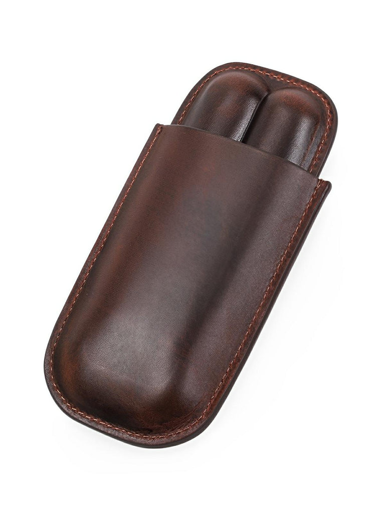 Étui à cigares, en cuir, idéal à transporter, modèle Macaire - Coffret - Café