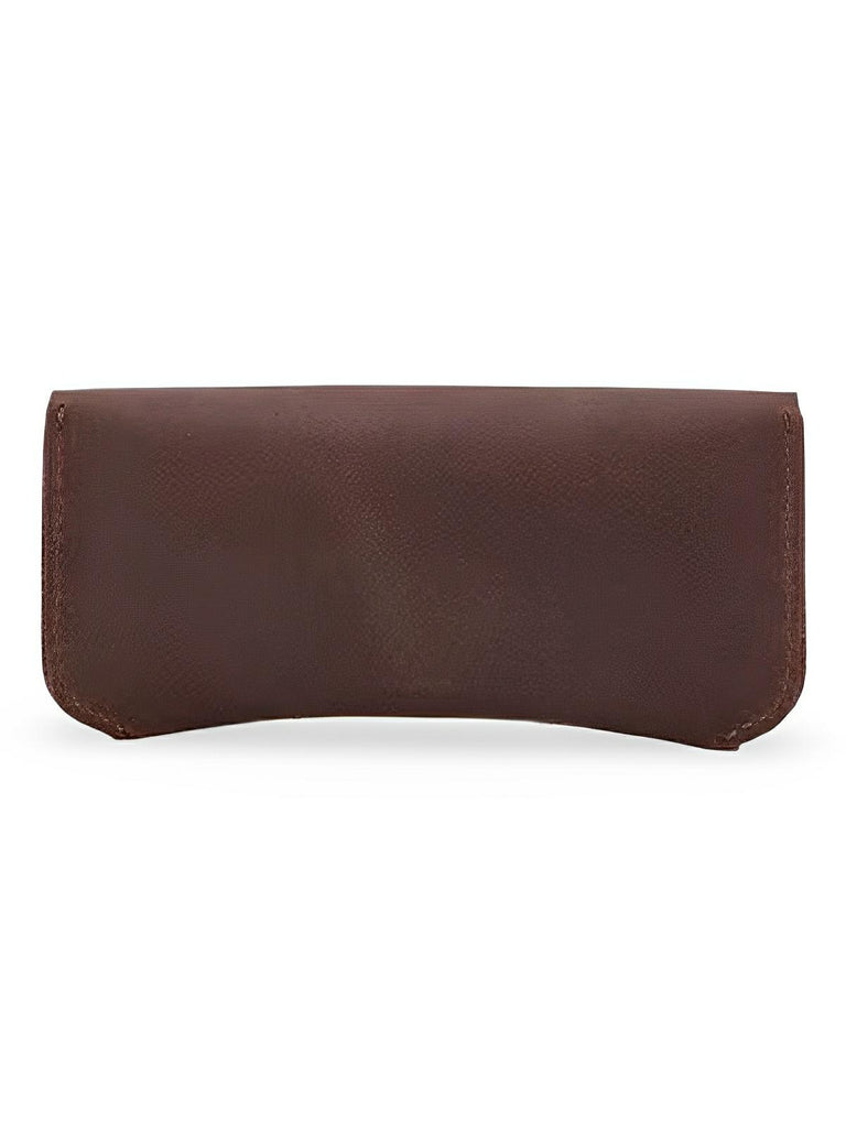 Étui à lunettes, en cuir, à l'aspect pratique, design perforé, modèle Ézéchias - Coffret - Café