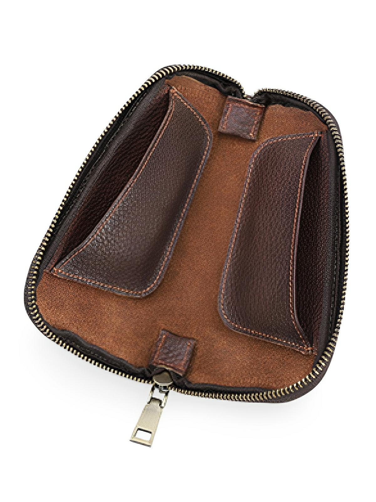 Étui à pipe, en cuir, pratique et durable, modèle Porphyre - Coffret - Marron