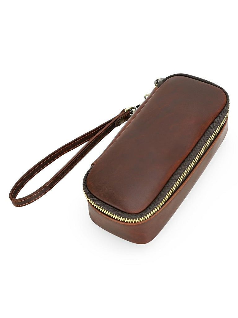 Étui à pipe, en cuir, raffiné et organisé, modèle Riquier - Coffret - Café