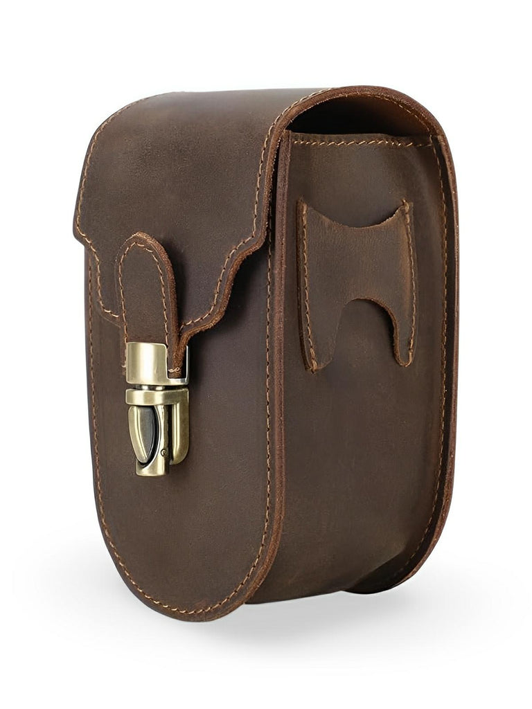Étui pour balles de golf et tees, en cuir, portable à la ceinture, modèle Amarant - Coffret - Café