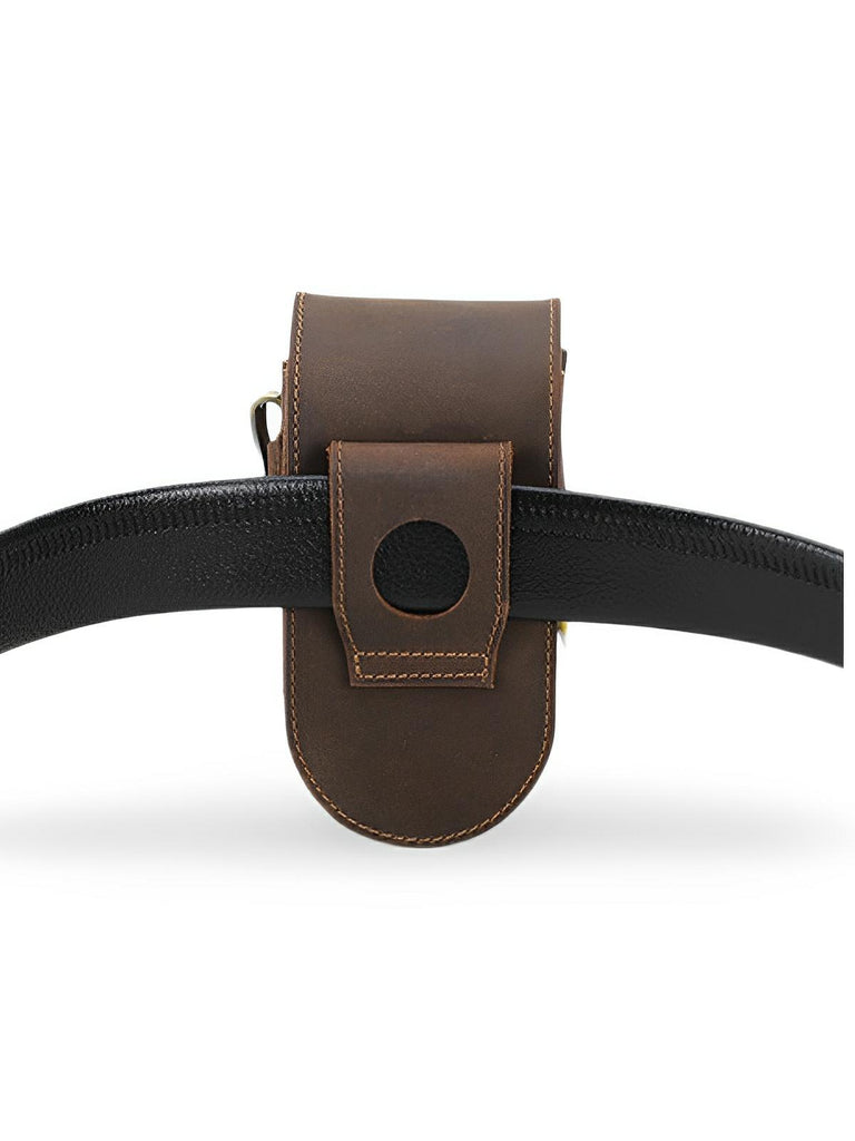 Étui pour balles de golf et tees, en cuir, portable à la ceinture, modèle Amarant - Coffret - Café