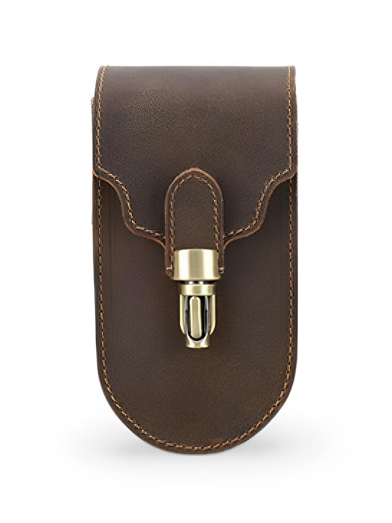 Étui pour balles de golf et tees, en cuir, portable à la ceinture, modèle Amarant - Coffret - Café