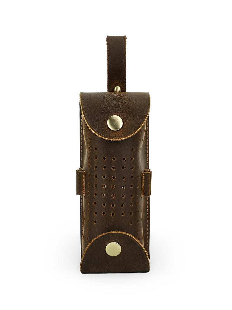 Étui pour balles de golf et tees, en cuir, transportable partout, modèle Clodion - Coffret - Café