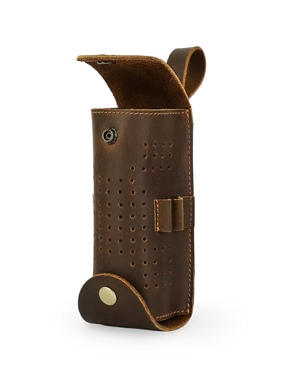 Étui pour balles de golf et tees, en cuir, transportable partout, modèle Clodion - Coffret - Café