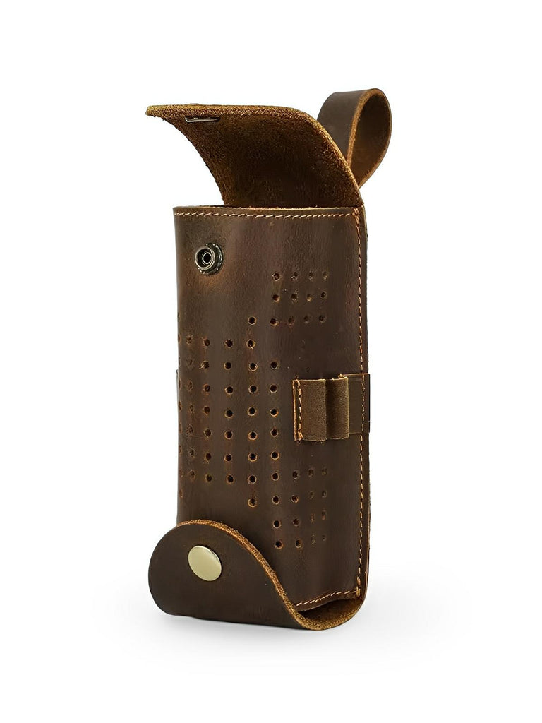 Étui pour balles de golf et tees, en cuir, transportable partout, modèle Clodion - Coffret - Café
