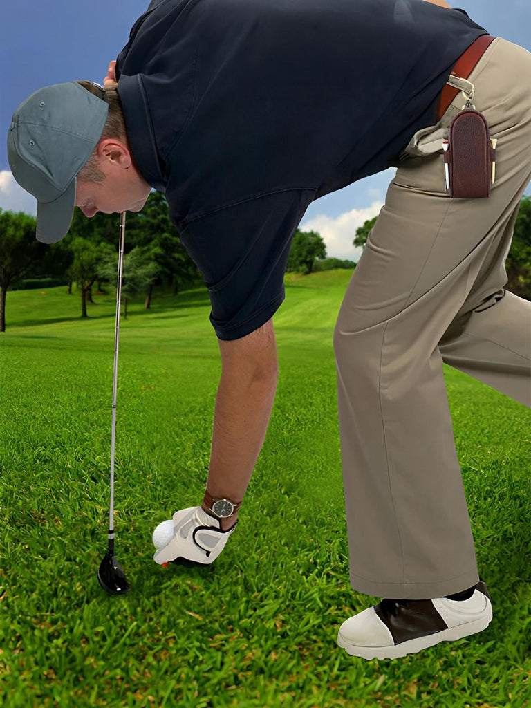 Étui pour balles de golf et tees, en cuir, transportable partout, modèle Ébrard - Coffret - Café