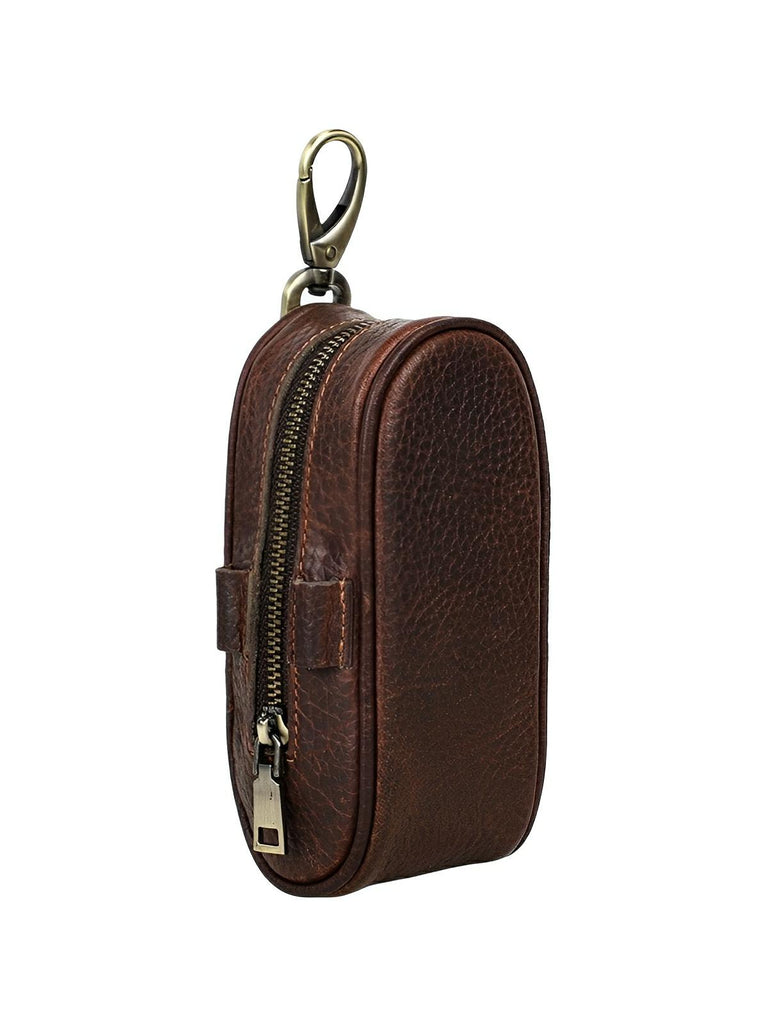 Étui pour balles de golf et tees, en cuir, transportable partout, modèle Ébrard - Coffret - Café