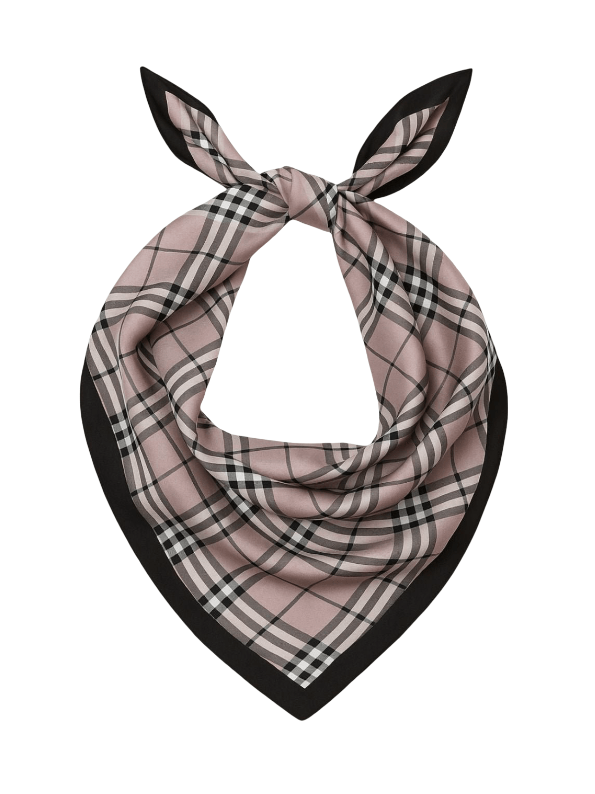 Foulard carré femme 90x90, imprimé à carreaux, soyeux et effet satiné, accessoire cheveux ou cou, gris noir blanc, foulard tendance respirant, foulard doux polyester, modèle Vannya - Écharpe - Gris