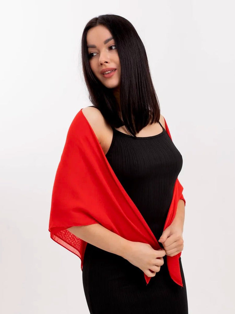Foulard carré femme 95x95cm, soie imitation douce, coloris unis variés, accessoire polyvalent, léger printemps été, modèle Lala - Écharpe - Rouge