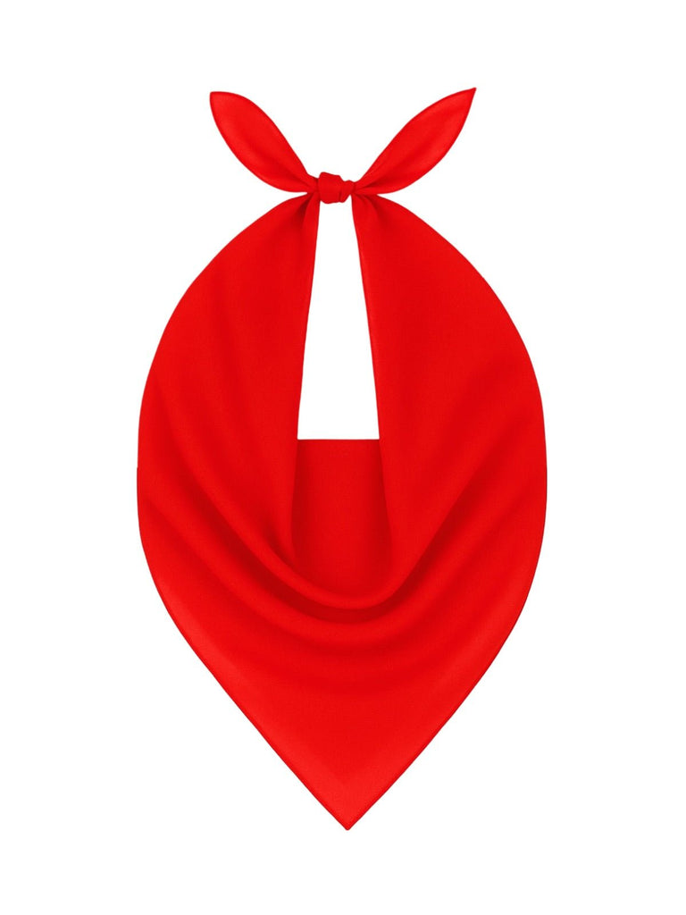 Foulard carré femme 95x95cm, soie imitation douce, coloris unis variés, accessoire polyvalent, léger printemps été, modèle Lala - Écharpe - Rouge