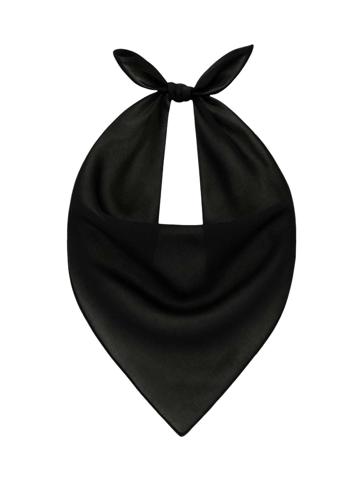 Foulard carré femme 95x95cm, soie imitation douce, coloris unis variés, accessoire polyvalent, léger printemps été, modèle Lala - Écharpe - Noir