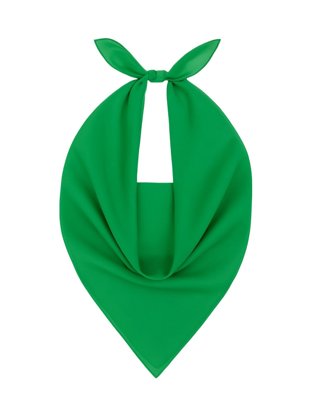 Foulard carré femme 95x95cm, soie imitation douce, coloris unis variés, accessoire polyvalent, léger printemps été, modèle Lala - Écharpe - Vert