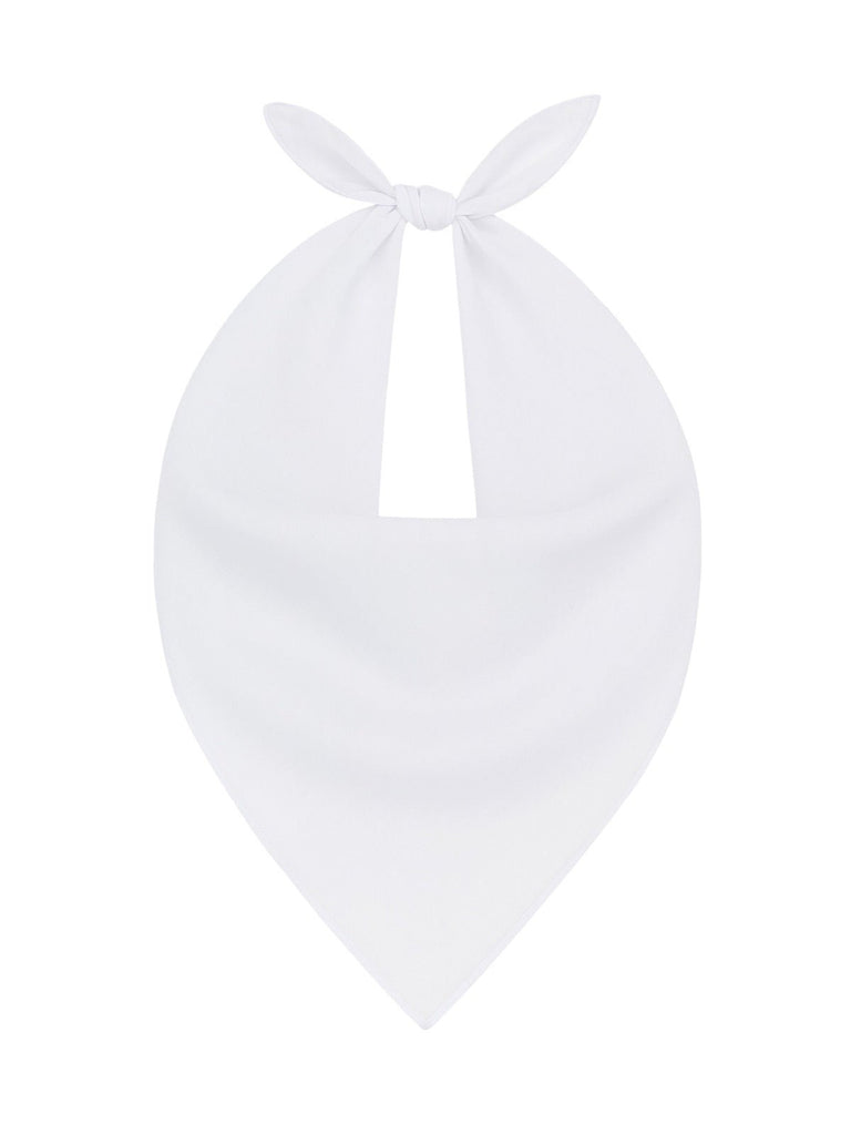 Foulard carré femme 95x95cm, soie imitation douce, coloris unis variés, accessoire polyvalent, léger printemps été, modèle Lala - Écharpe - Blanc