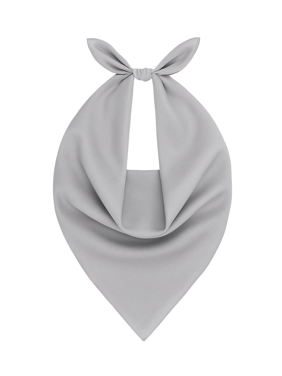 Foulard carré femme 95x95cm, soie imitation douce, coloris unis variés, accessoire polyvalent, léger printemps été, modèle Lala - Écharpe - Gris