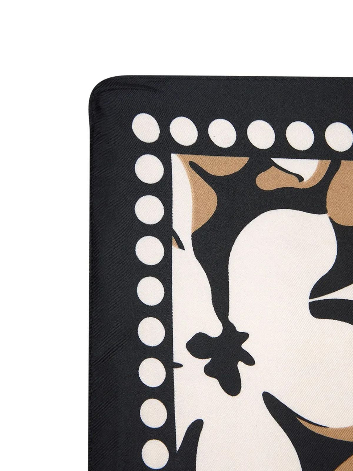 Foulard carré femme, aspect soie légère, motif floral, tons beige et noir, accessoire cheveux, châle printemps été, foulard tête élégant modèle Francesca - Écharpe - Multicolore