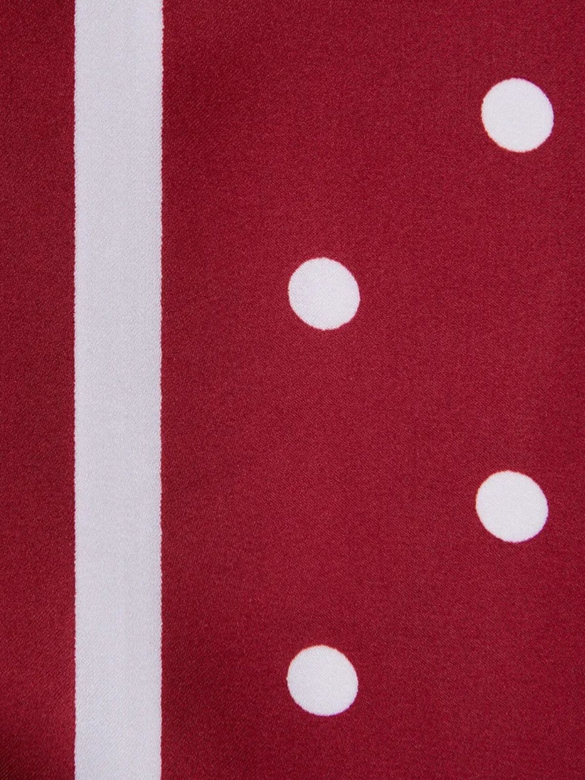 Foulard en aspect soie, rouge bordeaux à pois blancs, carré 90x90 cm, accessoire chic pour cheveux et cou, modèle Karenne - Écharpe - Bordeaux