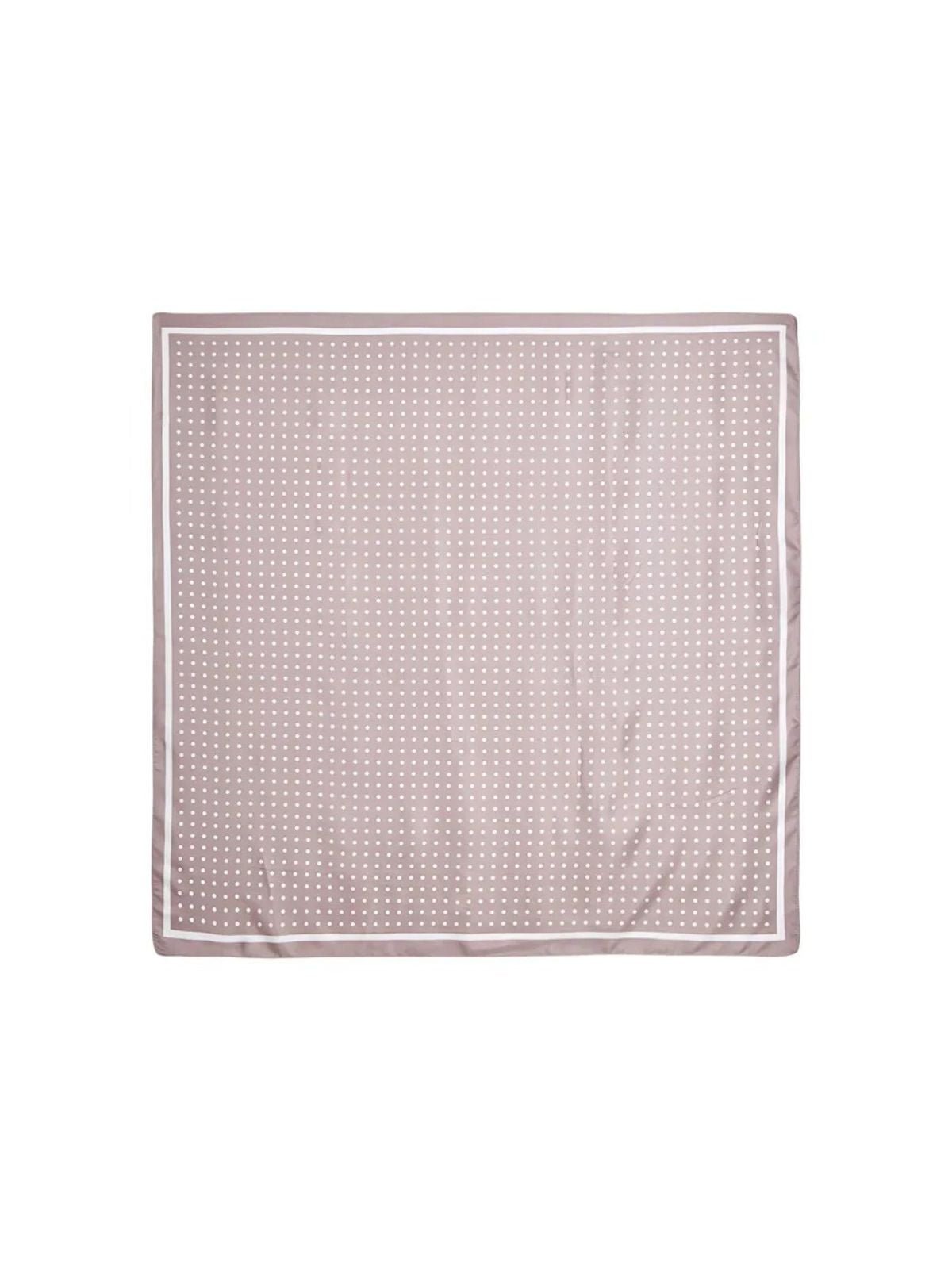 Foulard femme aspect soie, carré à pois, accessoire cheveux noué, châle léger printemps, foulard cou soyeux, modèle Kristina - Écharpe - Beige