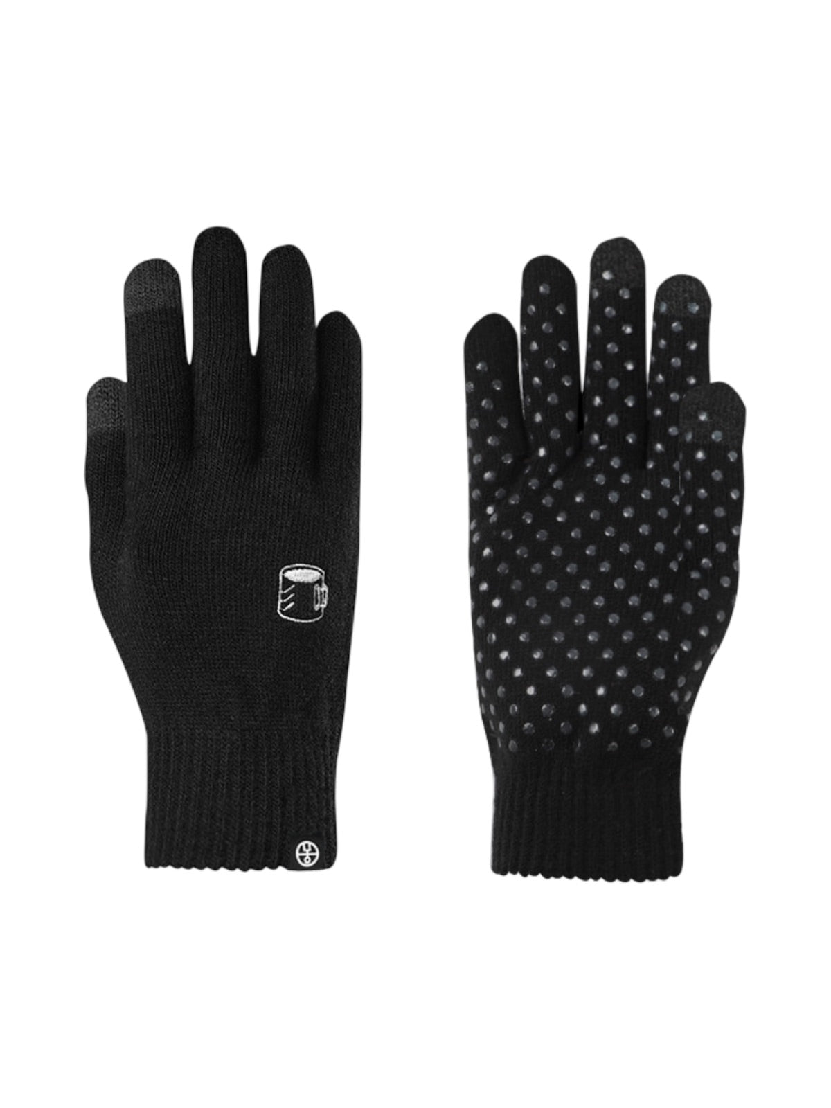 Gant hiver tactile, protection thermique main, accessoires ski antidérapants, doublure chaude, broderie discrète, modèle Loki - Gants - Noir