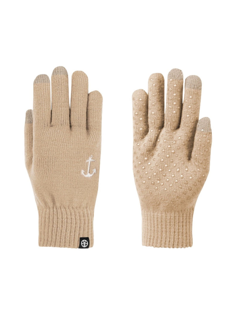 Gant hiver tactile, protection thermique main, accessoires ski antidérapants, doublure chaude, broderie discrète, modèle Loki - Gants - Beige